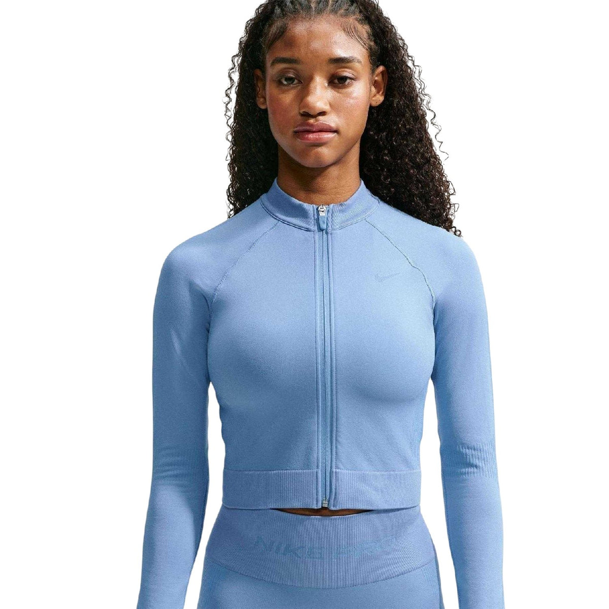 Worker Blue - Front - Nike Womens-Ladies Pro Seamless Jacket
