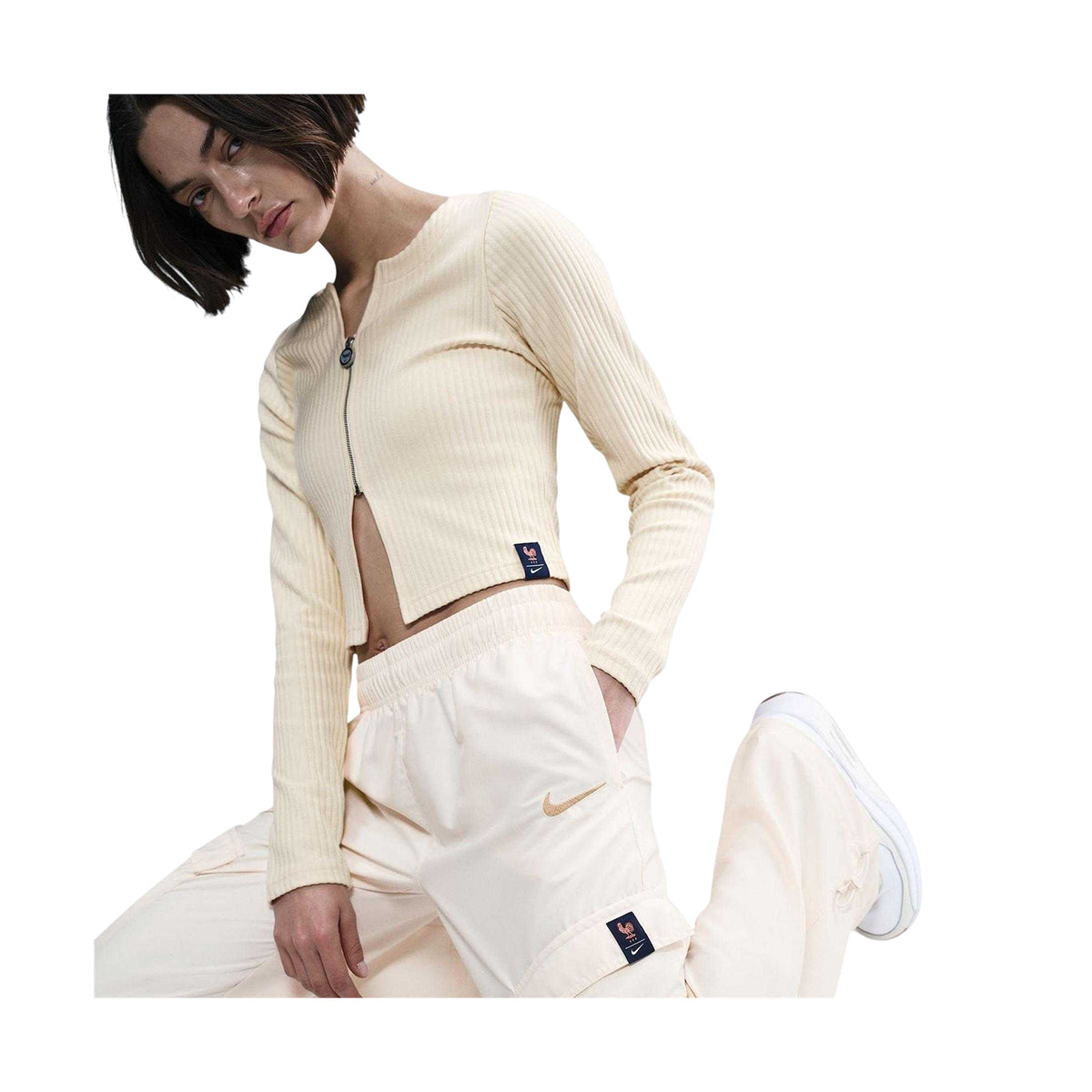 White - Side - Nike Womens-Ladies Trend Wide Leg Cargo Trousers