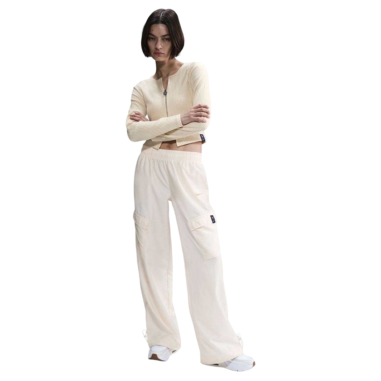 White - Lifestyle - Nike Womens-Ladies Trend Wide Leg Cargo Trousers