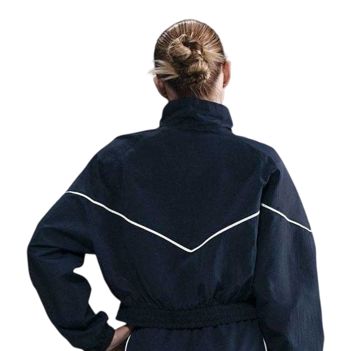 Midnight Navy - Back - Nike Womens-Ladies NSW Chevron Windproof Windbreaker