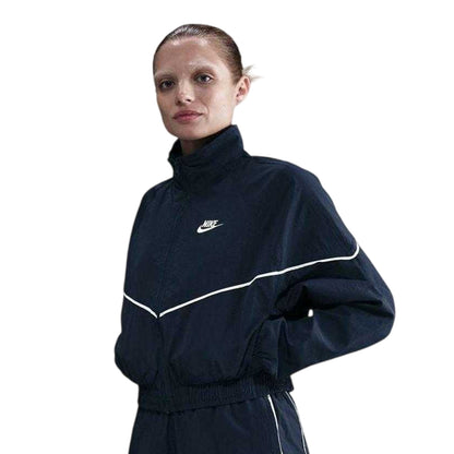 Midnight Navy - Front - Nike Womens-Ladies NSW Chevron Windproof Windbreaker