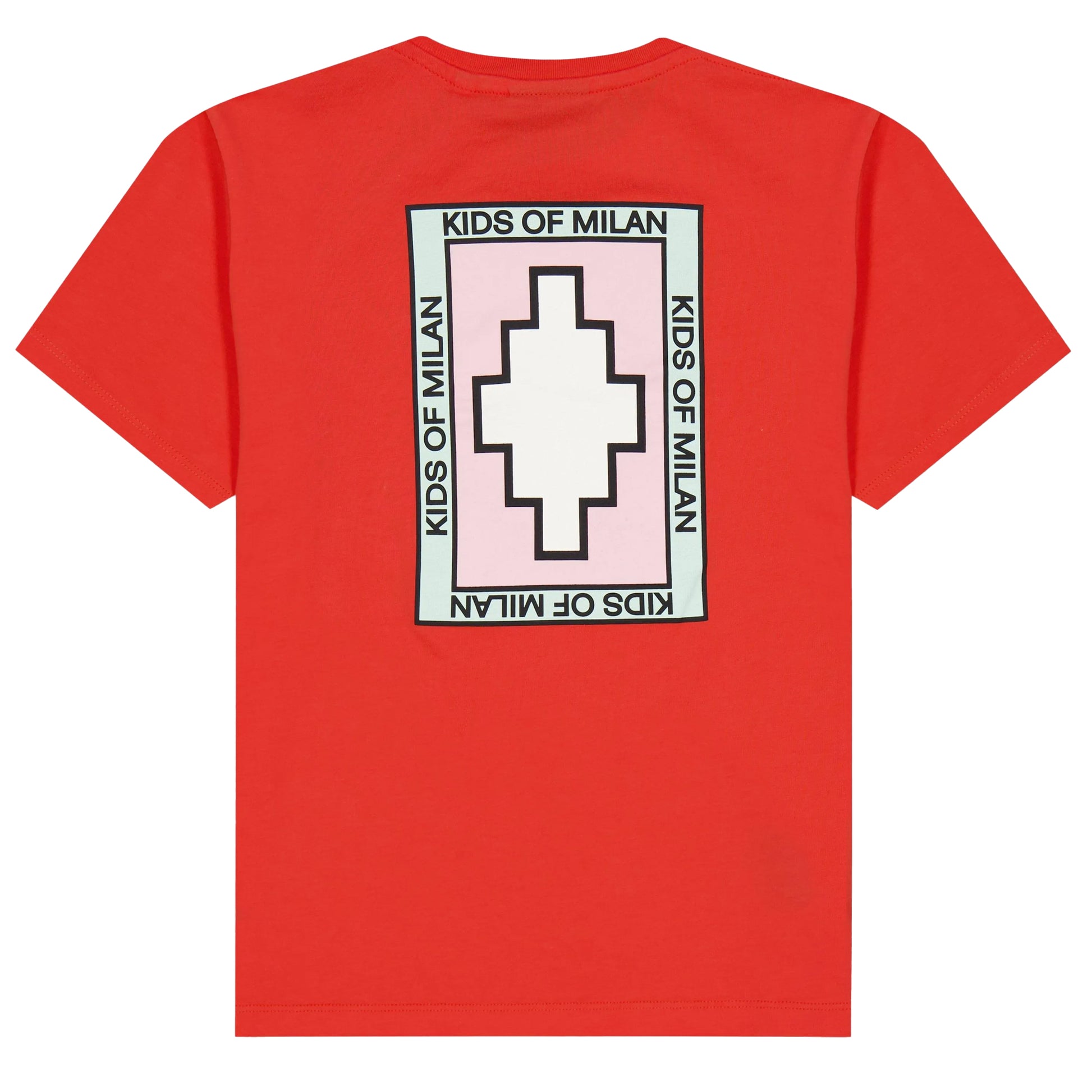 Red - Back - Marcelo Burlon Childrens-Kids Patch T-Shirt