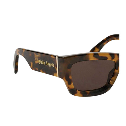 Havana Brown - Back - Palm Angels Mens Auberry Rectangular Tortoise Shell Sunglasses