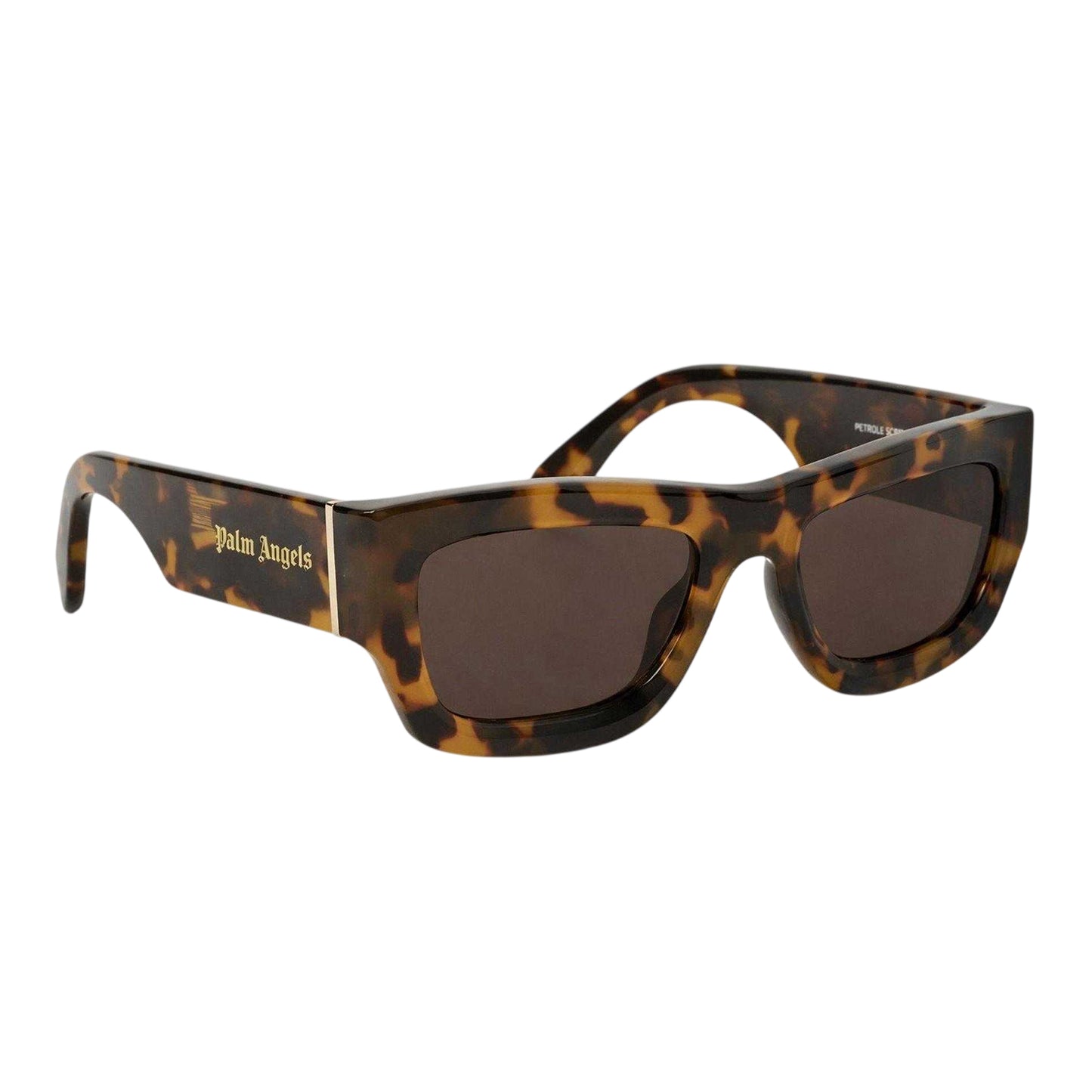 Havana Brown - Front - Palm Angels Mens Auberry Rectangular Tortoise Shell Sunglasses