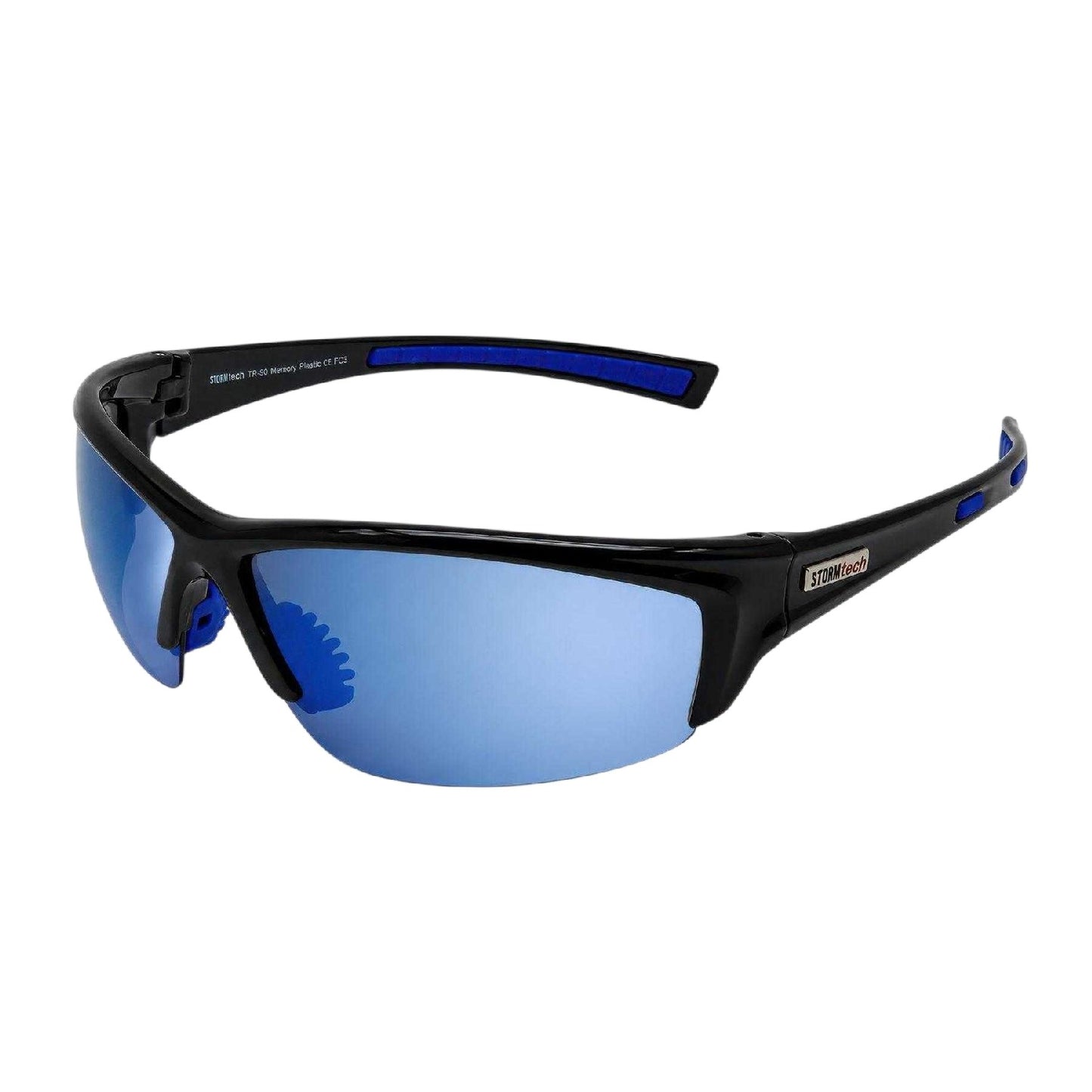 Black-Blue - Front - Storm Mens Mirrored Sunglasses