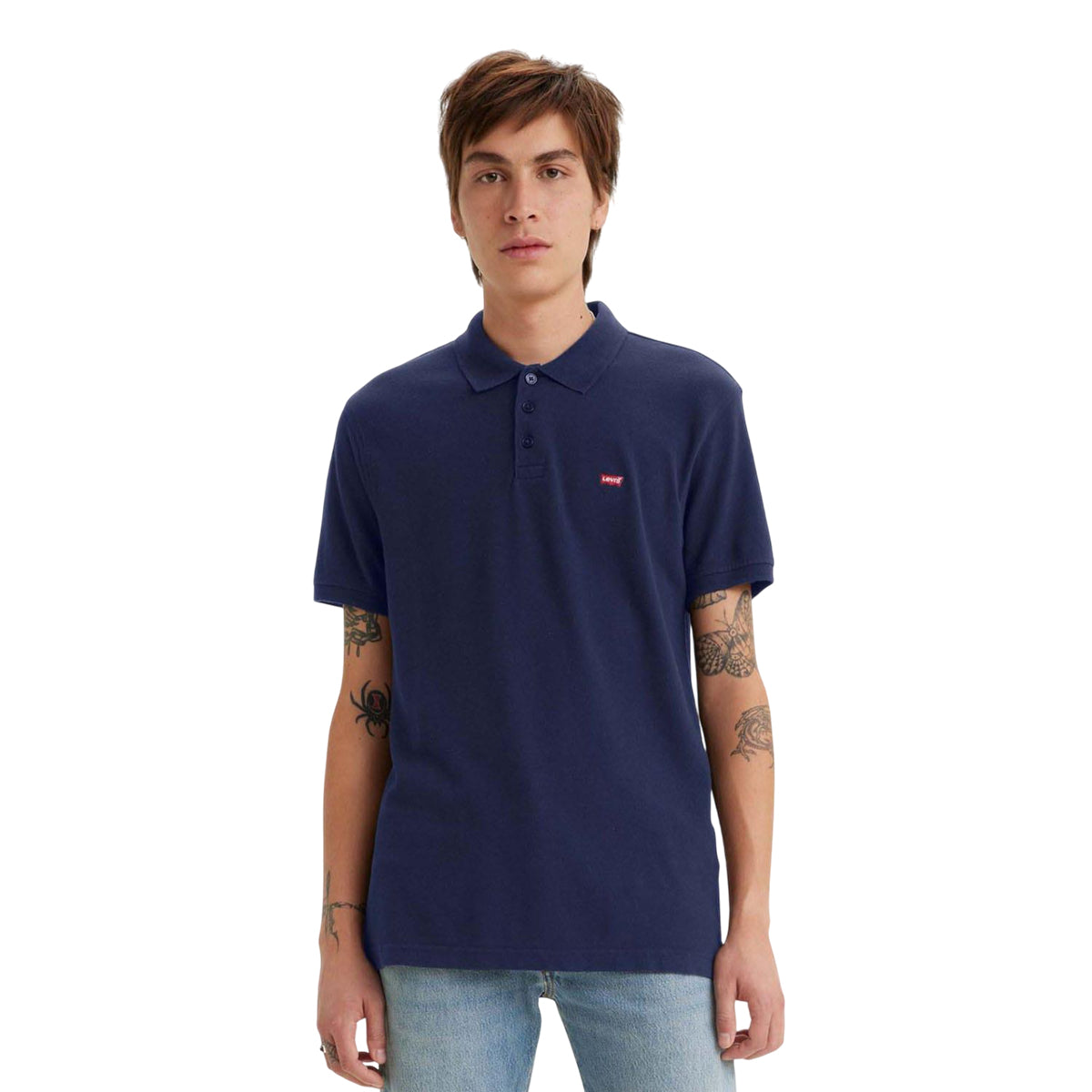 Navy - Pack Shot - Levis Mens Classic Housemark Polo Shirt