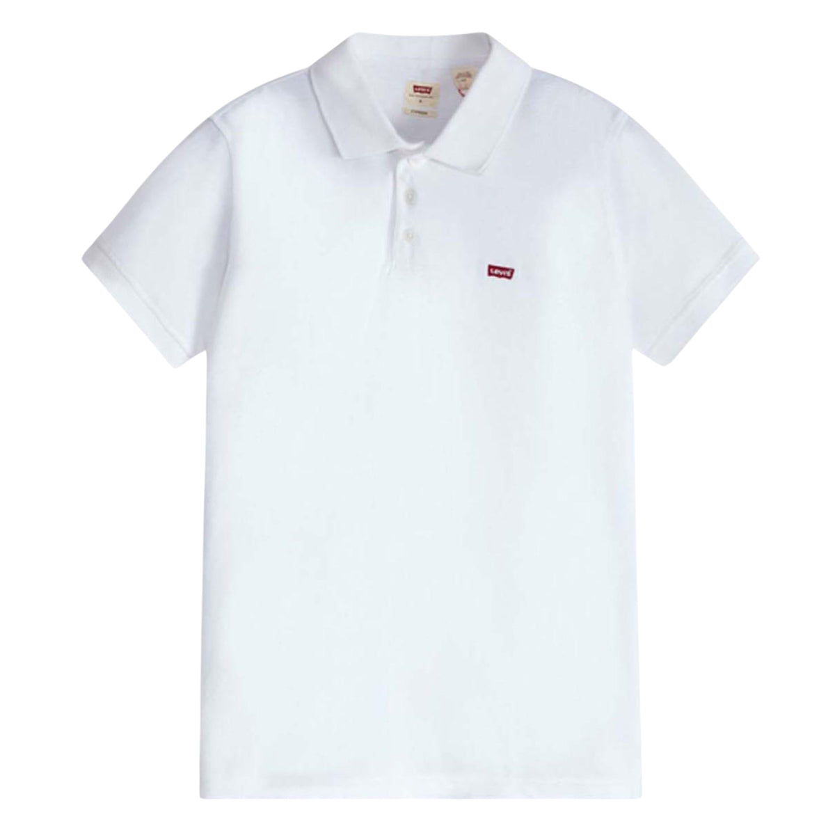 White - Front - Levis Mens Classic Housemark Polo Shirt