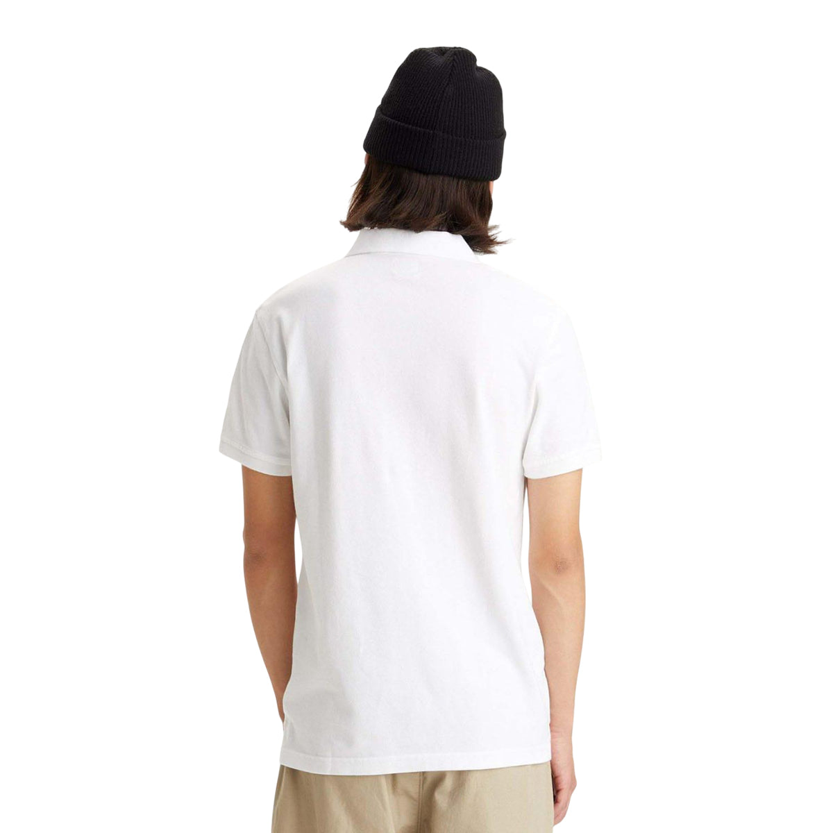 White - Back - Levis Mens Classic Housemark Polo Shirt