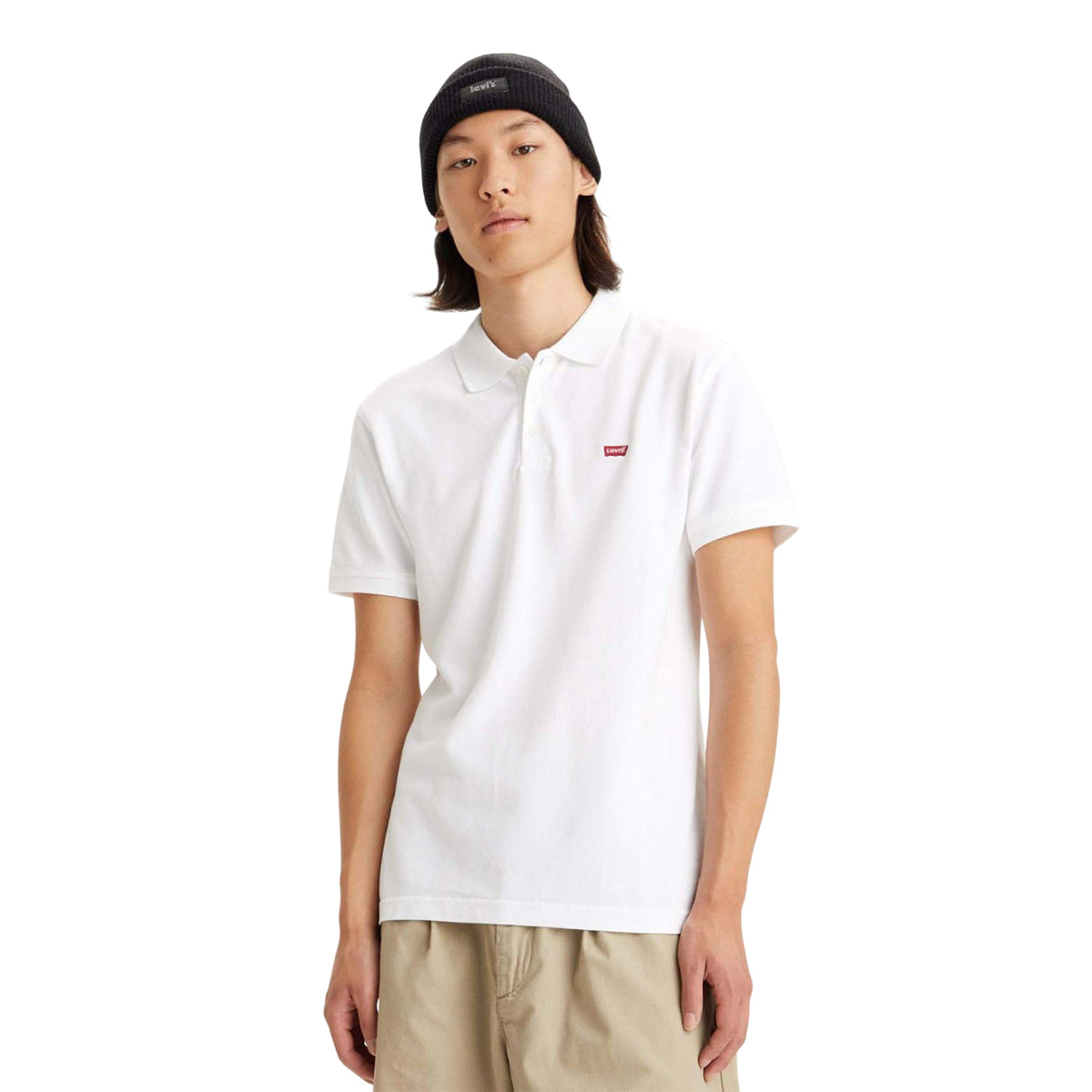 White - Lifestyle - Levis Mens Classic Housemark Polo Shirt