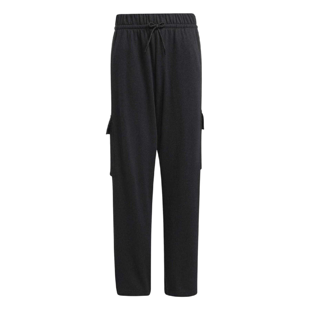 Black-White - Front - Adidas Girls Essentials Multi Pocket Loose Fit Cargo Trousers