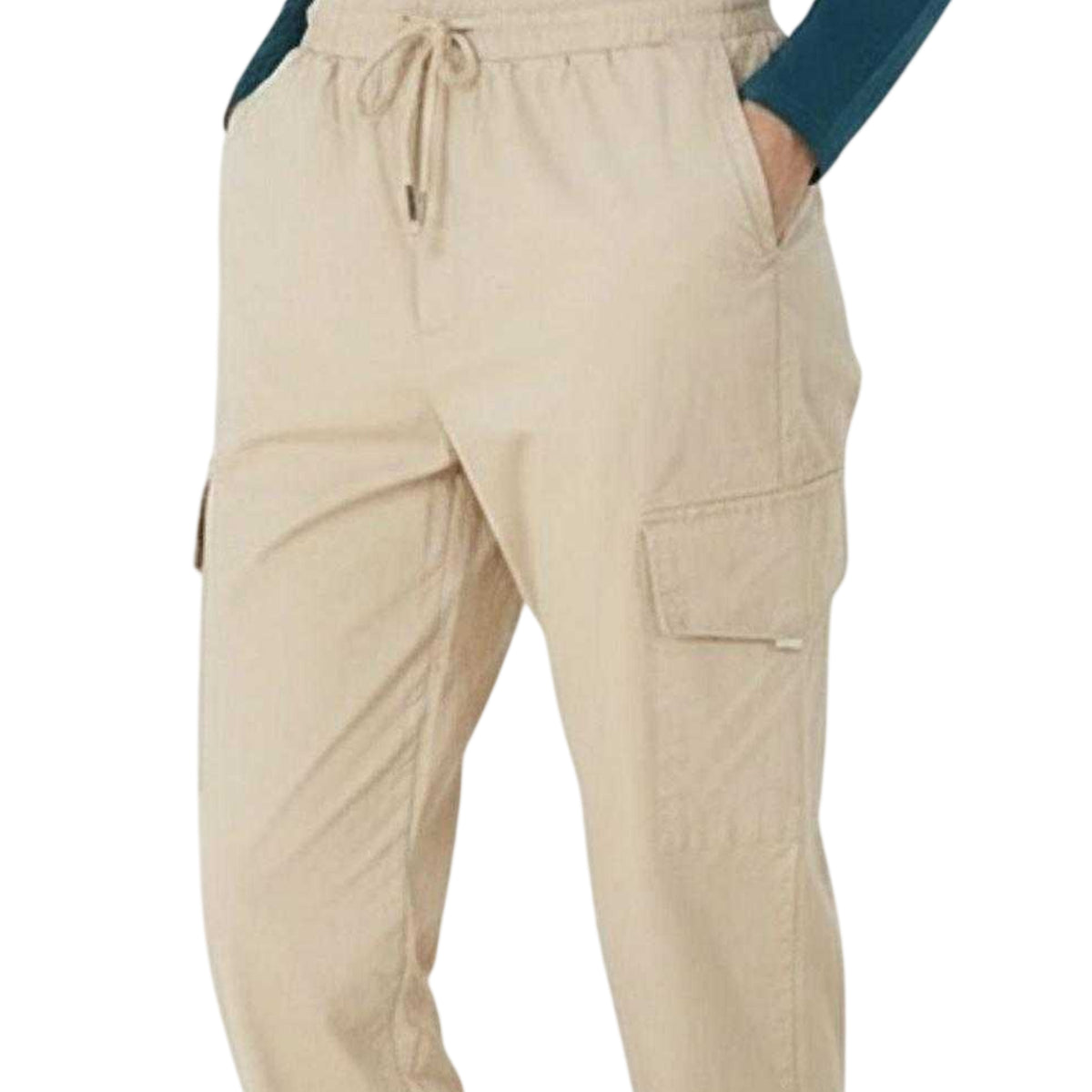 Stone - Side - Brave Soul Womens-Ladies Slim Leg Cargo Trousers