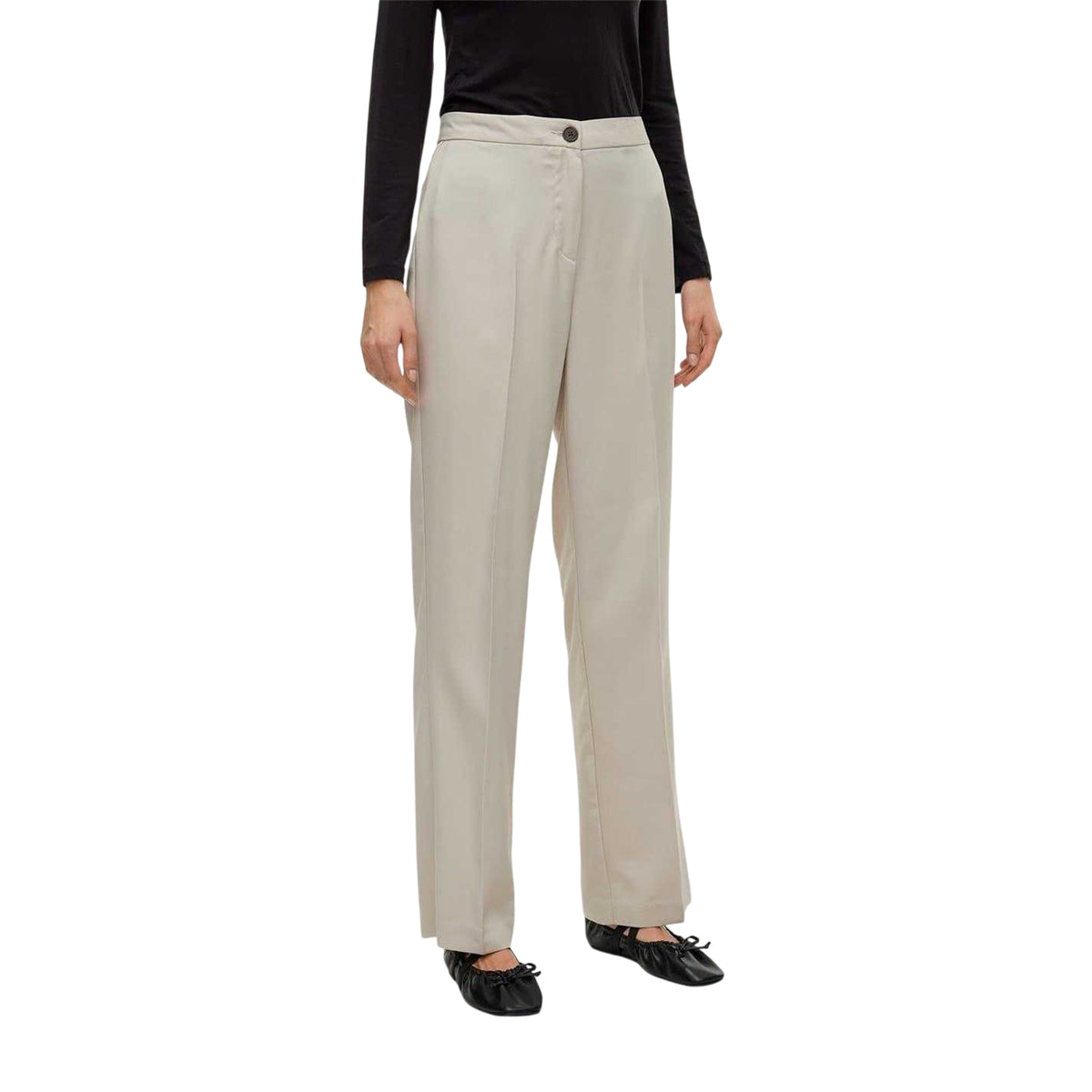 Silver - Front - Vero Moda Womens-Ladies Vmrita Regular Trousers