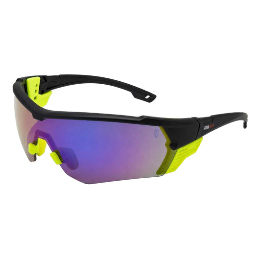 Black-Yellow - Front - Storm Mens Mirrored Sunglasses