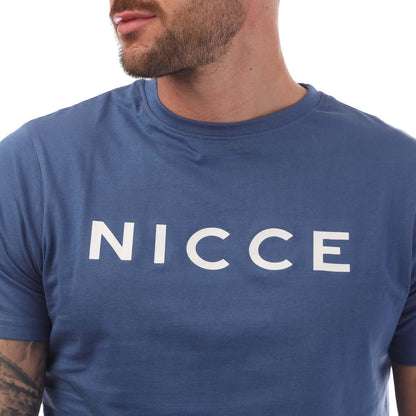 Blue - Side - Nicce Mens Rowan T-Shirt & Shorts Set Set