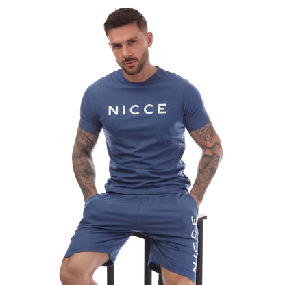Blue - Lifestyle - Nicce Mens Rowan T-Shirt & Shorts Set Set