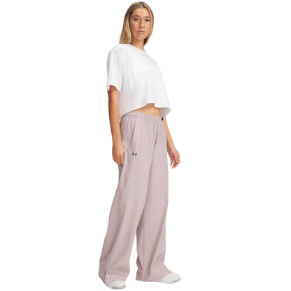 Frost Gray - Side - Under Armour Womens-Ladies Rival Wide Leg Trousers