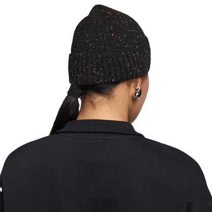 Black-Gunmetal Grey - Back - Nike Speckle Knitted Beanie