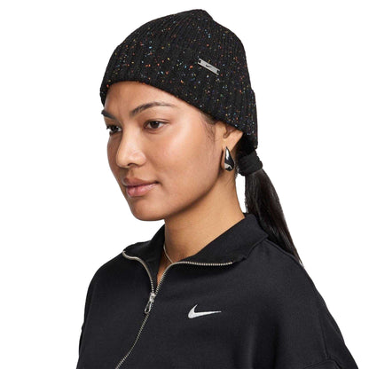 Black-Gunmetal Grey - Side - Nike Speckle Knitted Beanie