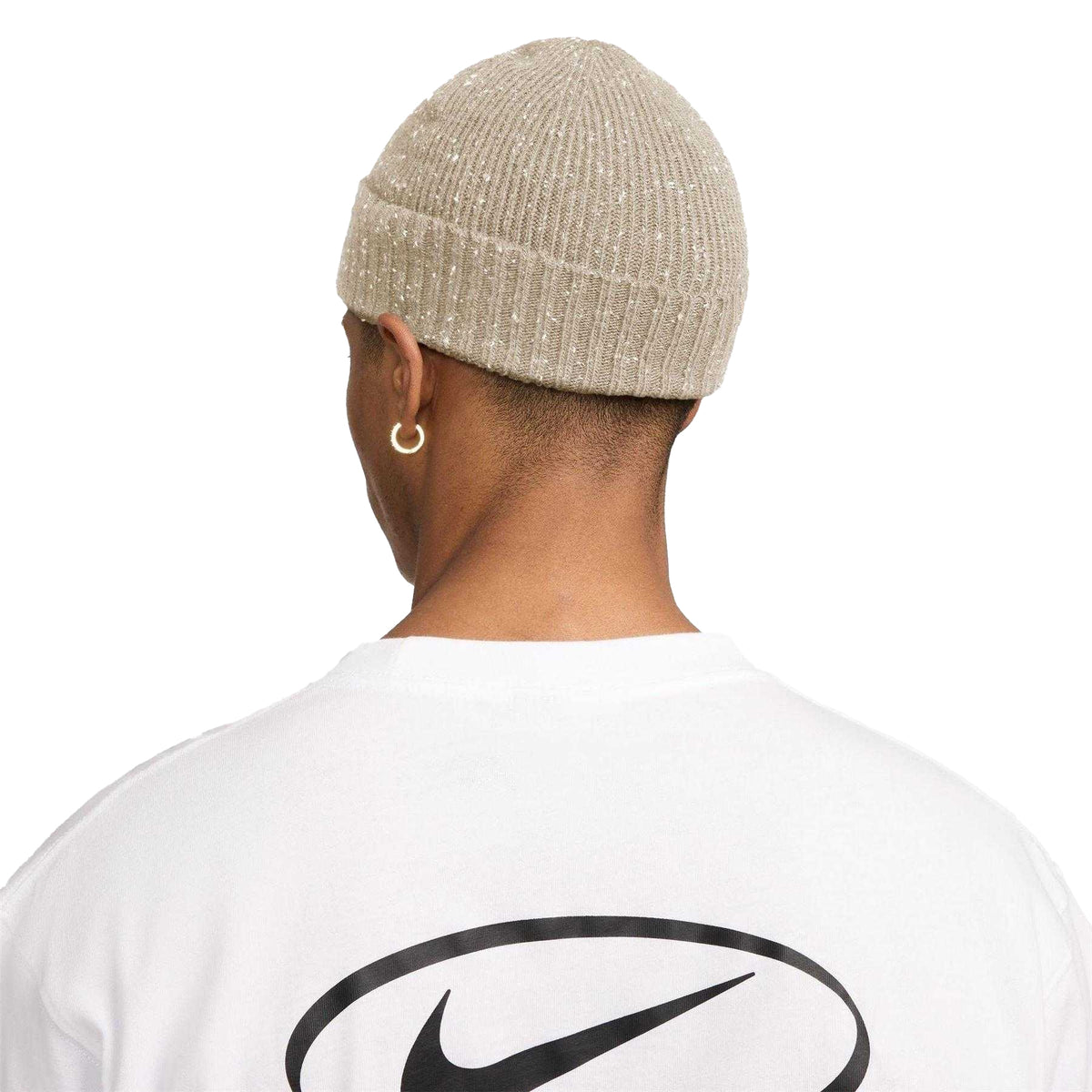 Brown - Back - Nike Speckle Knitted Beanie