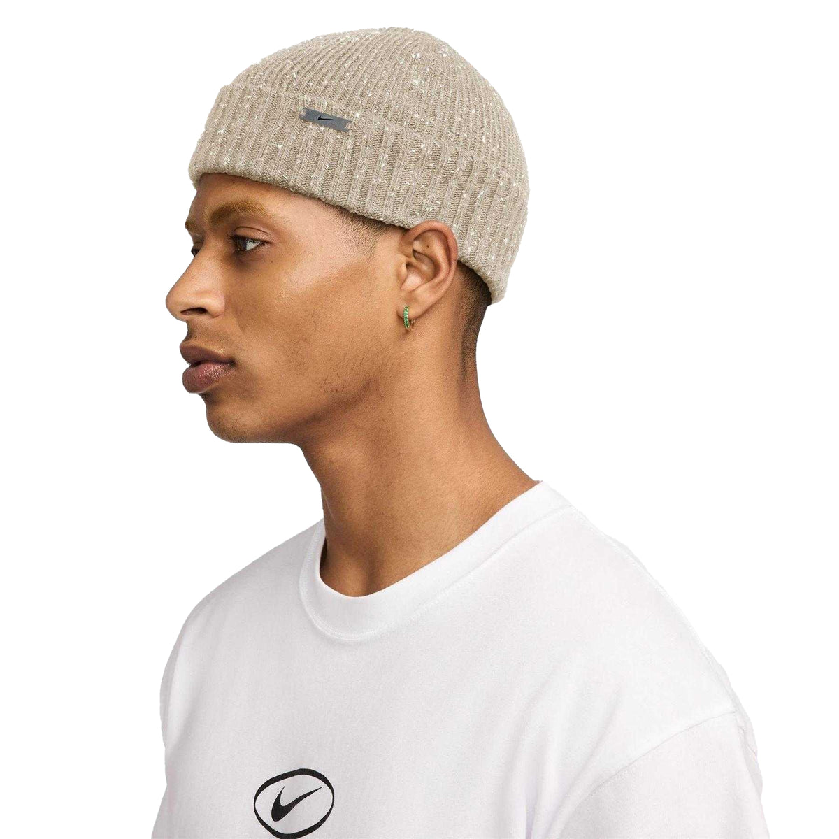 Brown - Side - Nike Speckle Knitted Beanie
