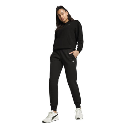 Black - Side - Puma Womens-Ladies Essential Jogging Bottoms