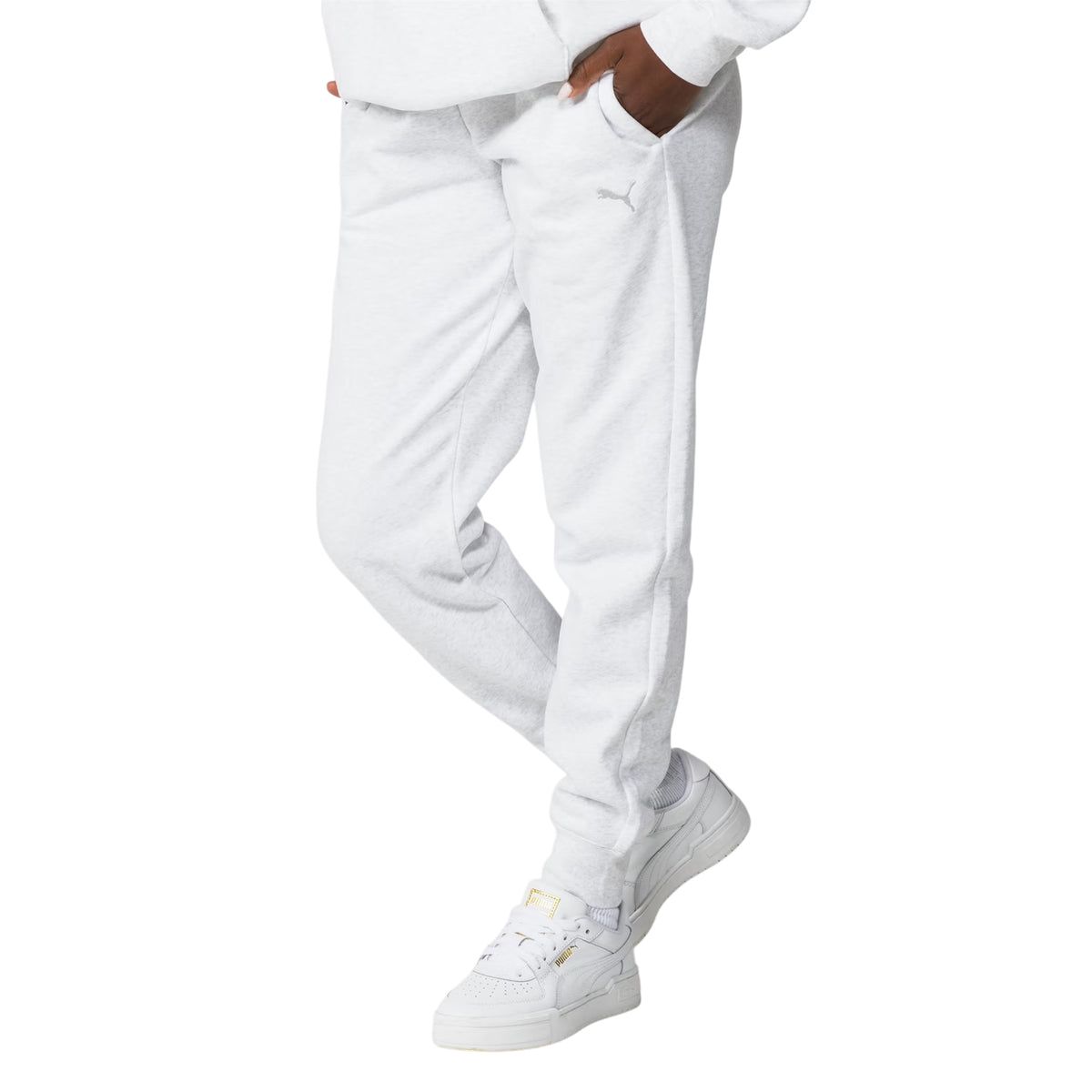 Ice Grey Marl - Front - Puma Womens-Ladies Essential Jogging Bottoms