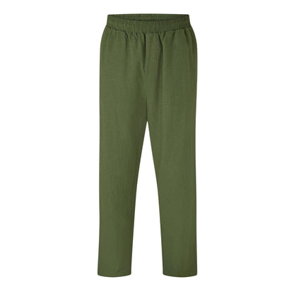 Olive - Front - Belier Mens Straight Leg Trousers