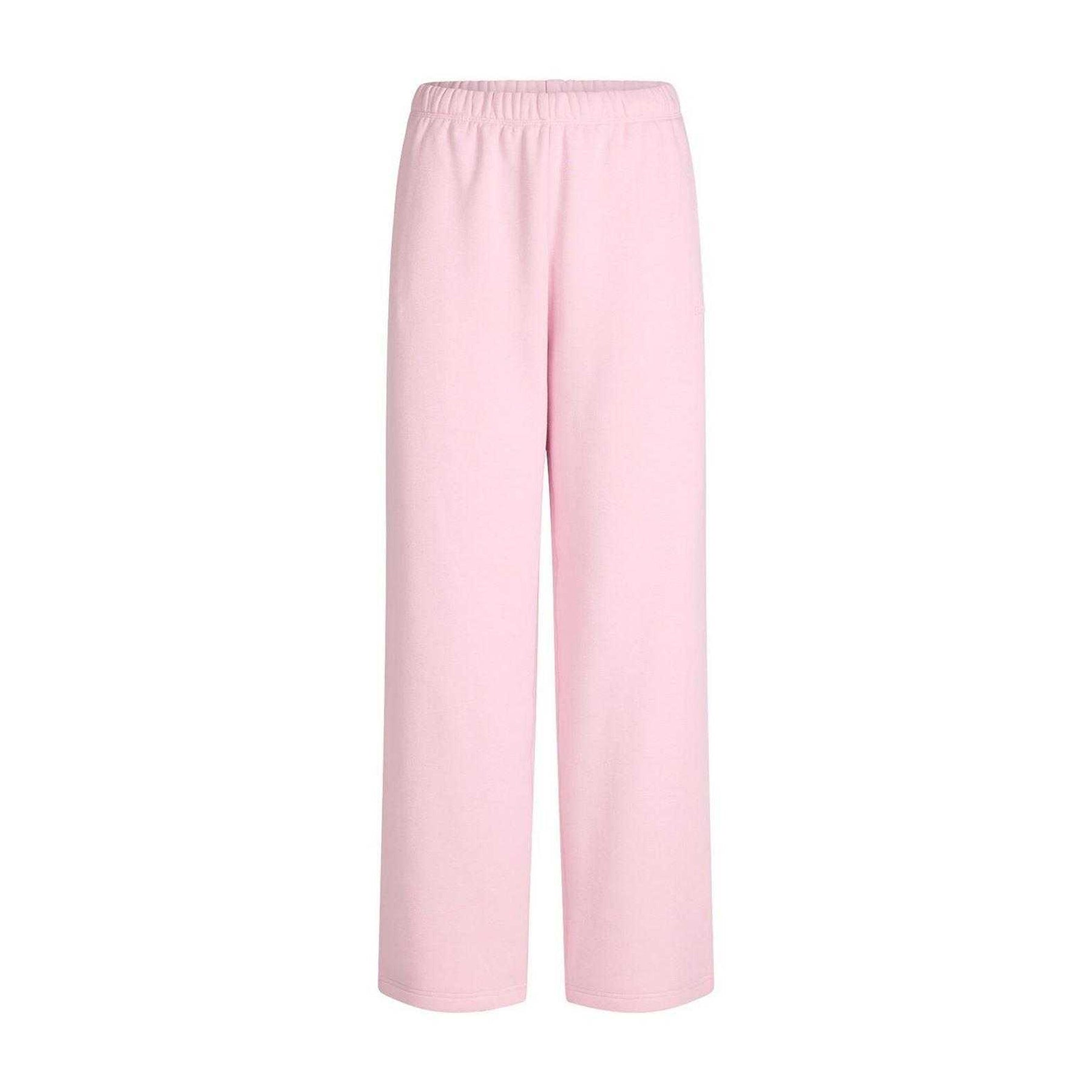 White - Front - Skims Womens-Ladies Cotton Fleece Straight Leg Sweatpants
