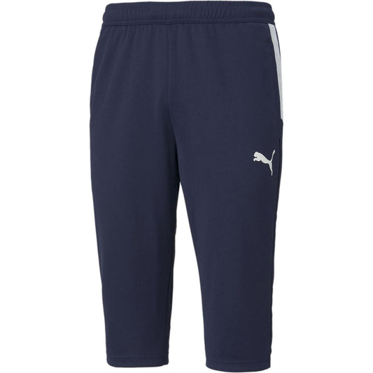Peacoat Blue-White - Front - Puma Mens Team Liga Crop Tracksuit Bottoms