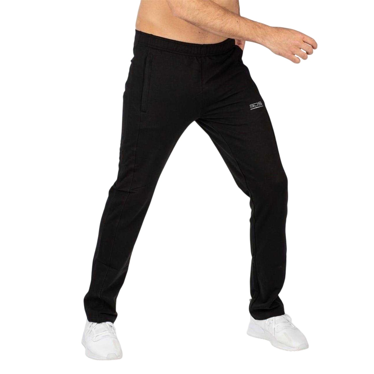Black - Front - Sjeng Sports Mens Auckland Slim Tracksuit Bottoms