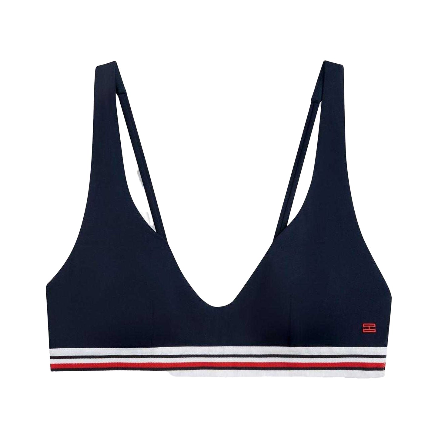 Night Navy - Front - Tommy Hilfiger Womens-Ladies Triangle Bikini Top