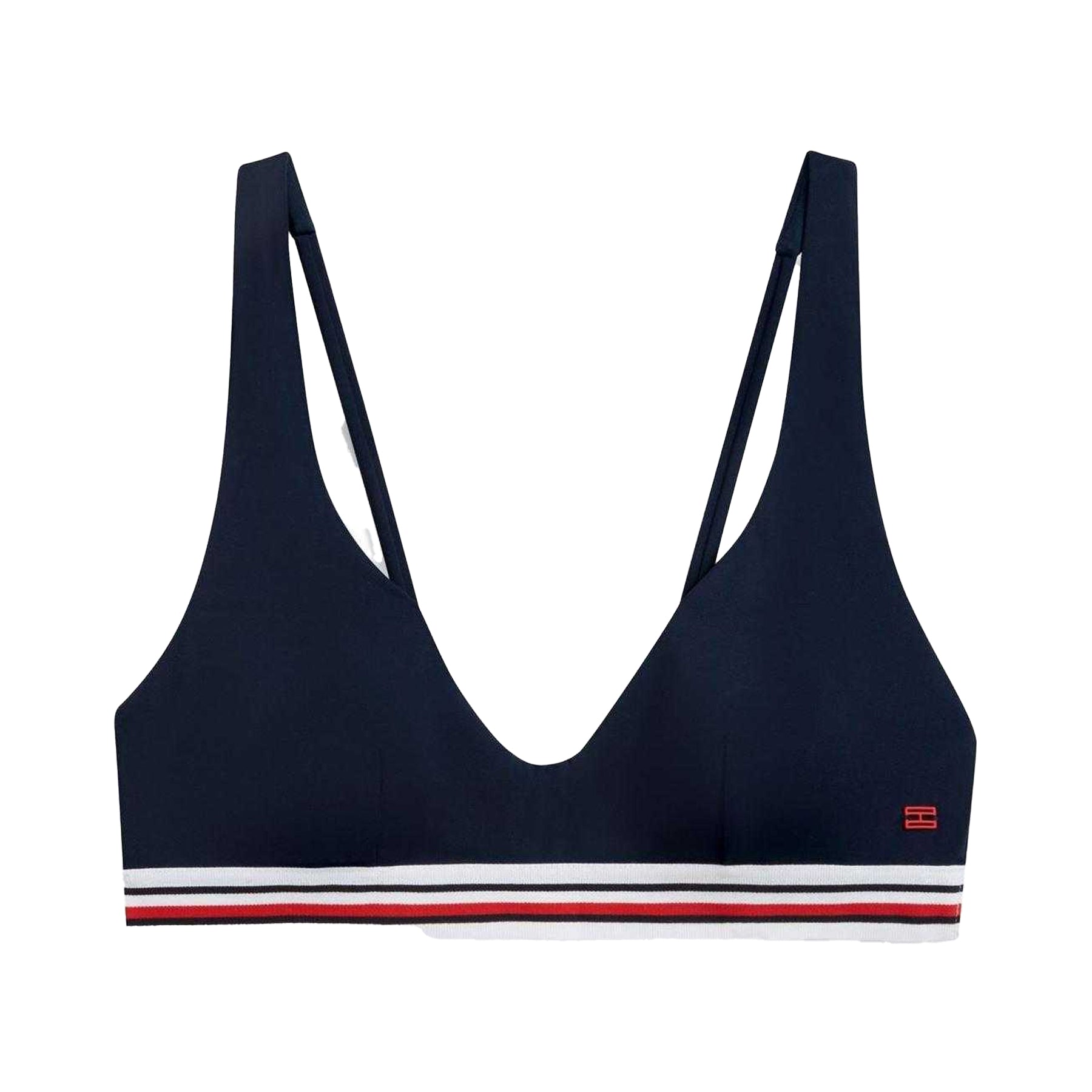Night Navy - Front - Tommy Hilfiger Womens-Ladies Triangle Bikini Top
