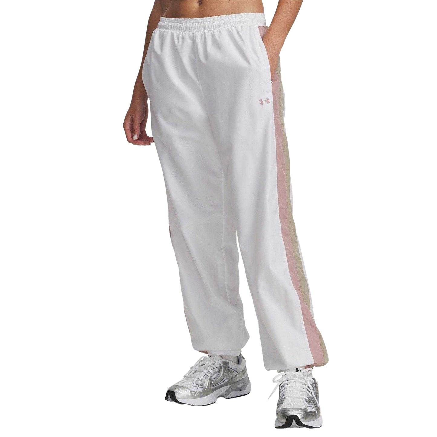 White - Front - Under Armour Womens-Ladies Icon Tracksuit Bottoms