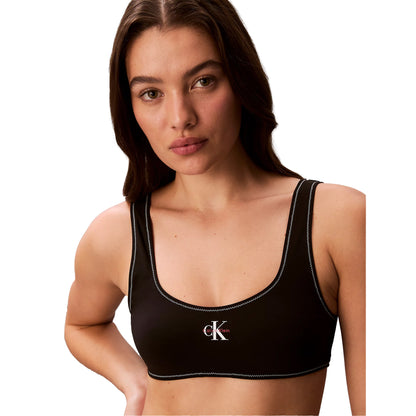 Black - Side - Calvin Klein Womens-Ladies Bralette Bikini Top