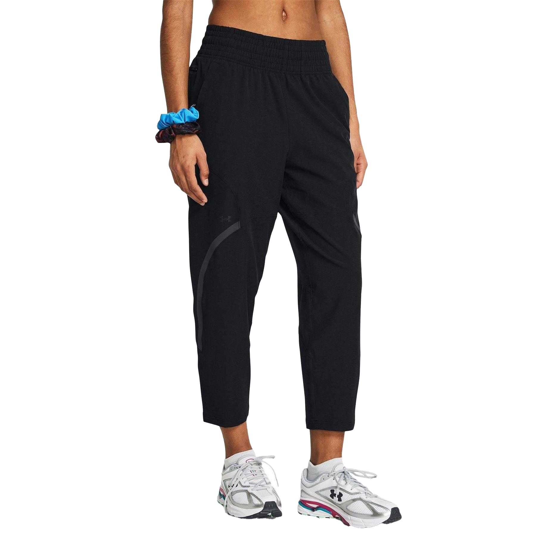 Black - Side - Under Armour Womens-Ladies Unstoppable Tracksuit Bottoms