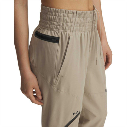 Brown - Side - Under Armour Womens-Ladies Unstoppable Tracksuit Bottoms