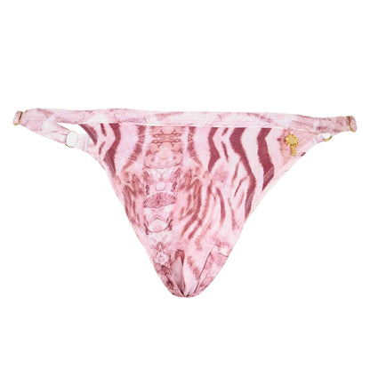 Pink - Back - Grace Jacob Womens-Ladies Zebra Print Low Rise Brazilian Briefs