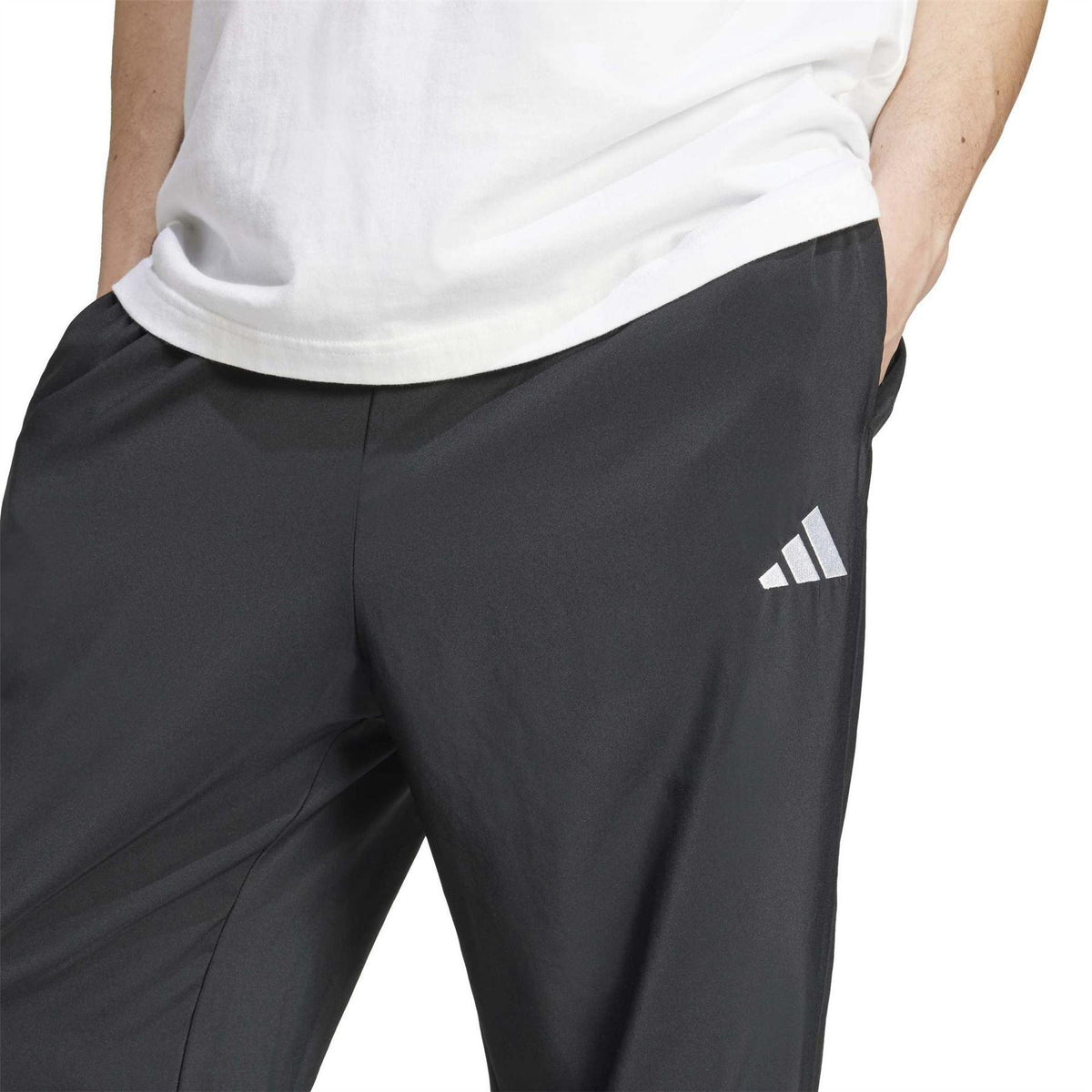 Black-White - Side - Adidas Mens Stanford Joggers