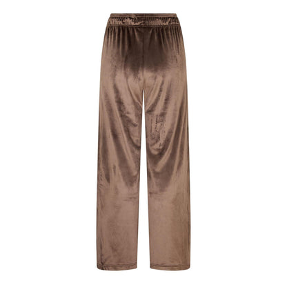 Brown - Back - Nike Womens-Ladies Velour Wide Leg Trousers