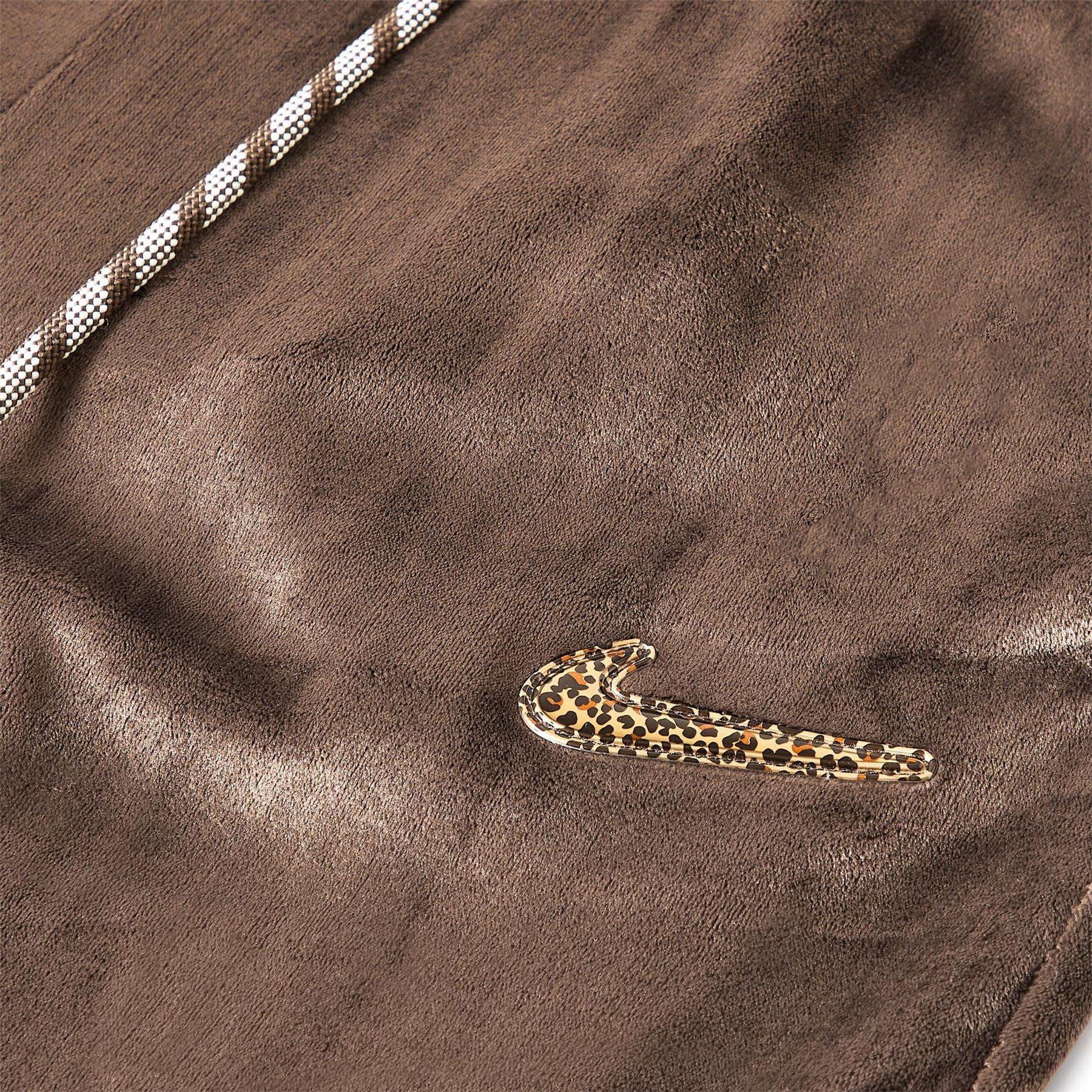 Brown - Side - Nike Womens-Ladies Velour Wide Leg Trousers