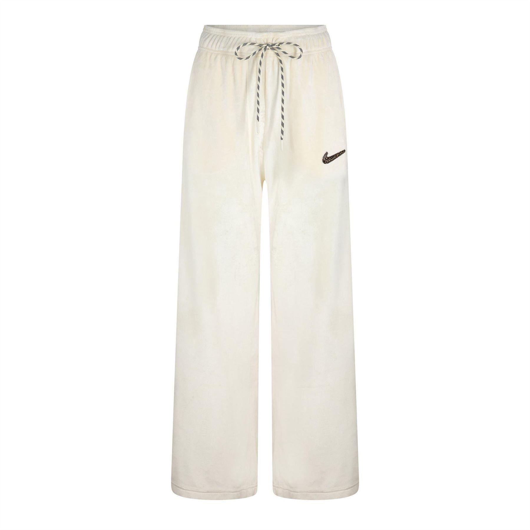 Coconut Milk - Front - Nike Womens-Ladies Velour Wide Leg Trousers