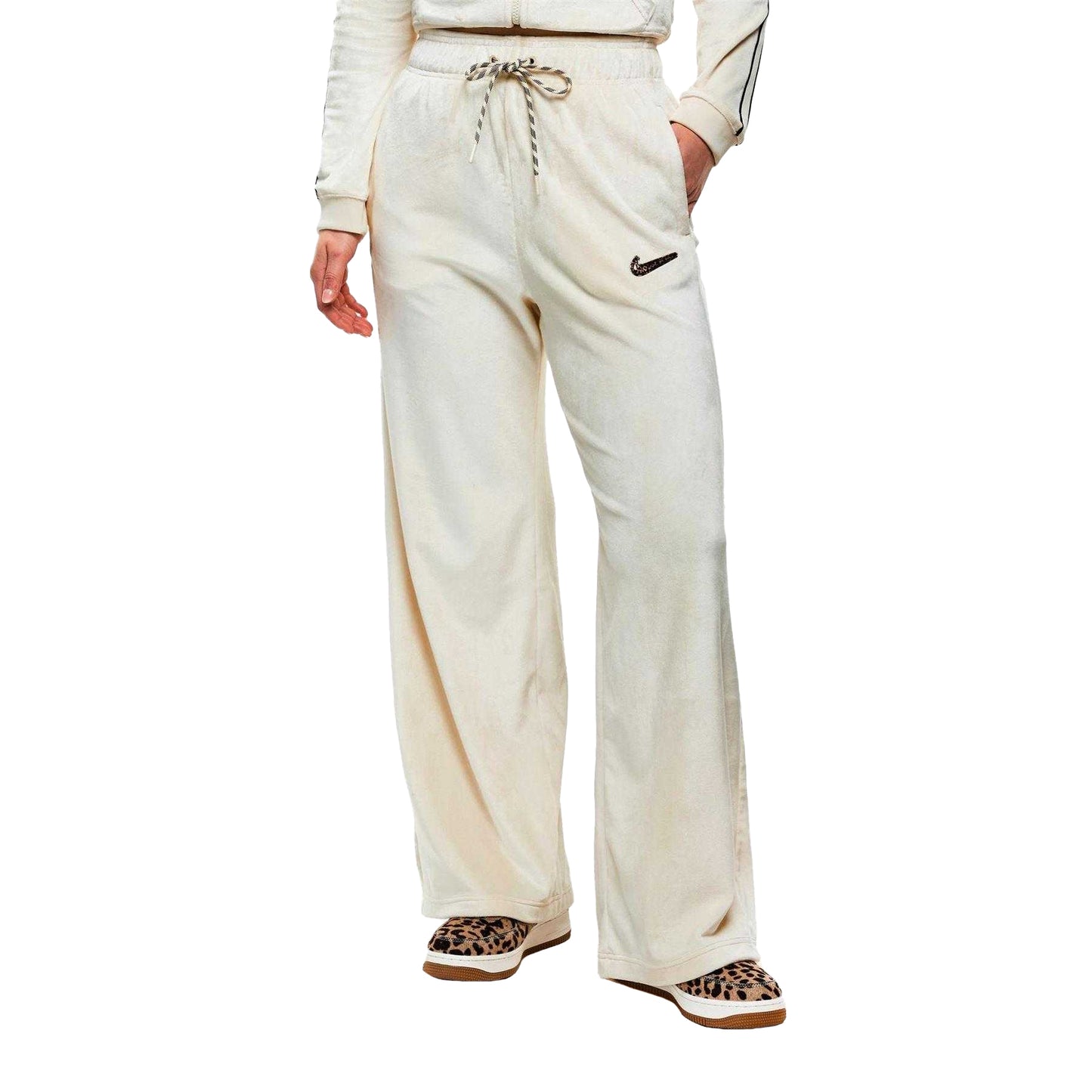 Coconut Milk - Lifestyle - Nike Womens-Ladies Velour Wide Leg Trousers
