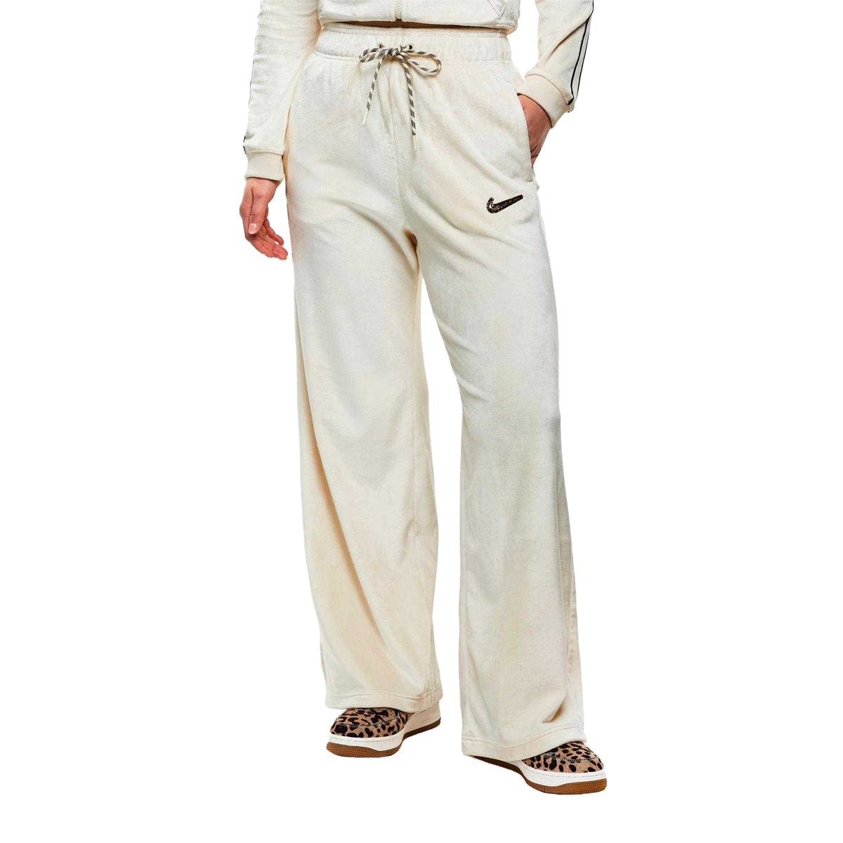 Coconut Milk - Lifestyle - Nike Womens-Ladies Velour Wide Leg Trousers