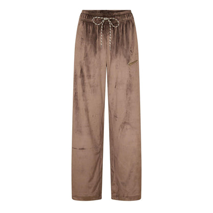 Brown - Front - Nike Womens-Ladies Velour Wide Leg Trousers