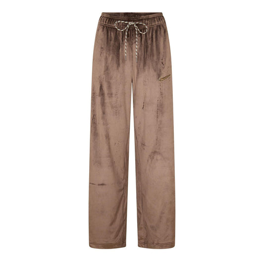 Brown - Front - Nike Womens-Ladies Velour Wide Leg Trousers