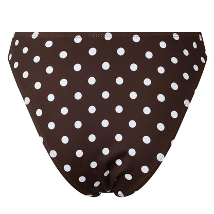 Brown - Back - 4th And Reckless Womens-Ladies Harri Polka Dot High Leg Bikini Bottoms