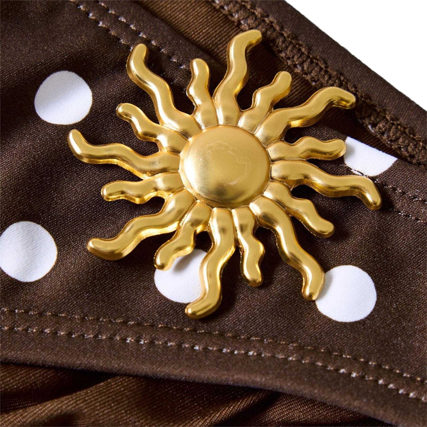 Brown - Side - 4th And Reckless Womens-Ladies Harri Polka Dot High Leg Bikini Bottoms