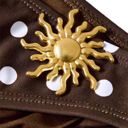 Brown - Side - 4th And Reckless Womens-Ladies Harri Polka Dot High Leg Bikini Bottoms