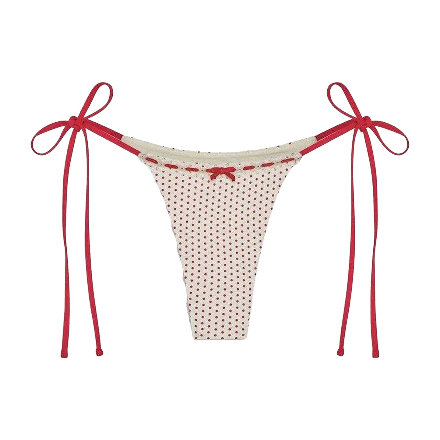 Strawberry - Front - Frankies Bikinis Womens-Ladies X Bella Hadid Mackenzie Polka Dot Bikini Bottoms