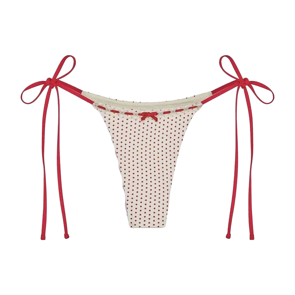 Strawberry - Front - Frankies Bikinis Womens-Ladies X Bella Hadid Mackenzie Polka Dot Bikini Bottoms
